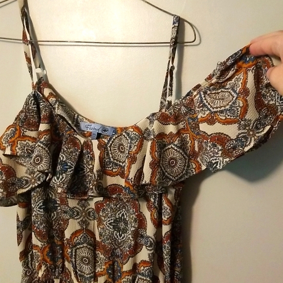 Spaghetti strap, off shoulder maxi dress - Picture 1 of 5